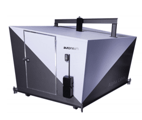Alpha Cabin acoustic testing equipment rendering