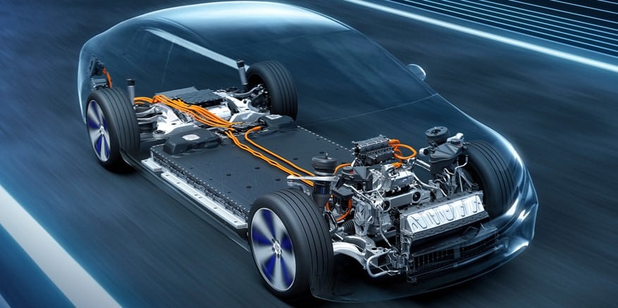 Electric vehicle battery pack and xEV chassis visualization